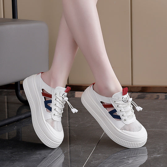 Damen modische Slip-On Sneakers mit atmungsaktivem Mesh und flexibler Sohle EB