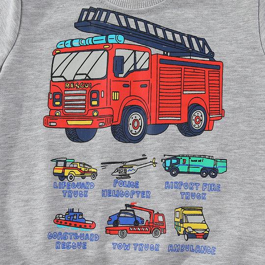 Jungen Sweatshirt mit coolem Feuerwehrdesign EB