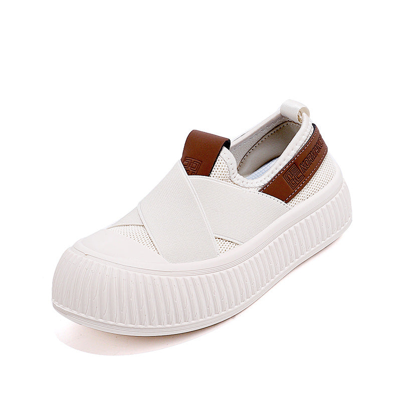 Damen modische Slip-On Sneakers mit elastischem X-Design und rutschfester Sohle EB