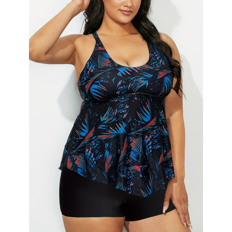 Damen Tankini mit verspieltem Rüschendesign und hohem Taillenslip EB