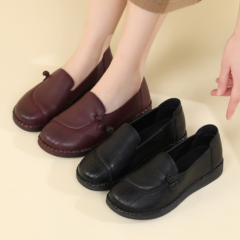Damen Bequeme Mokassins mit elegantem Riemen und flexibler Sohle EB