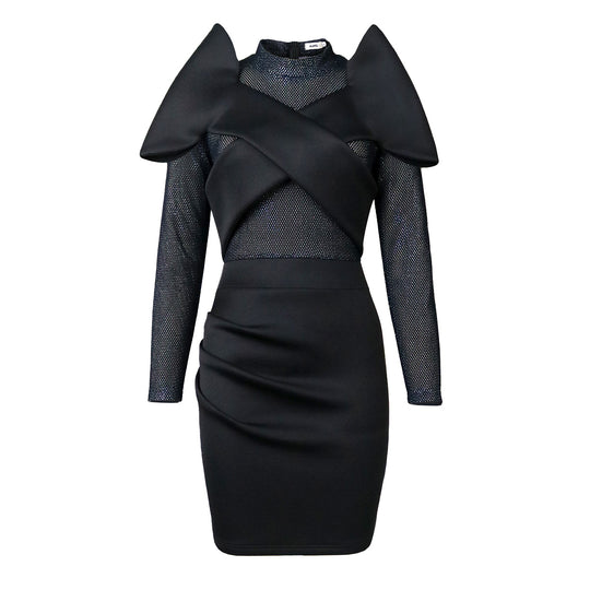 Damen Elegantes Cocktailkleid mit innovativem Rüschendesign EB