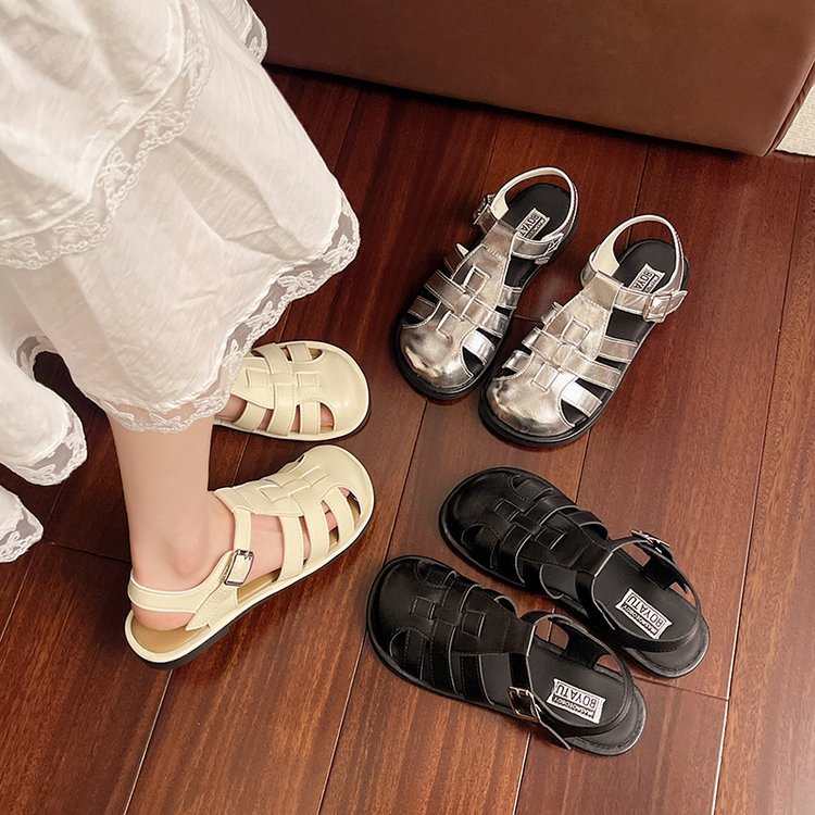 Damen Komfortable Sommer-Sandalen mit verstellbarem Schnallenverschluss und atmungsaktiven Riemen EB