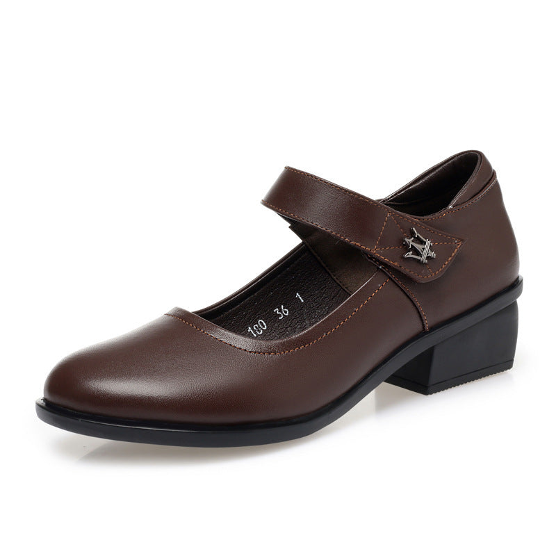 Damen Mary Jane Pumps mit komfortablem Riemen und elegantem Blockabsatz EB
