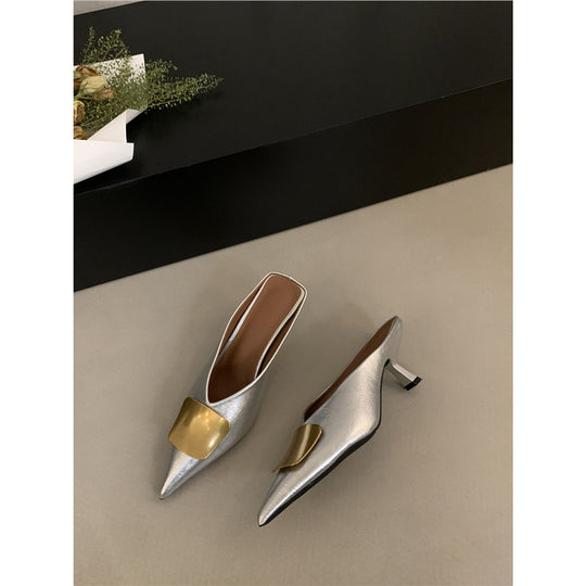 Damen Slingback Pumps mit elegantem Metallic-Design EB