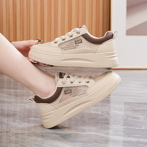 Damen Sportliche Sneakers mit atmungsaktiver Netzoberfläche und dämpfender Sohle EB
