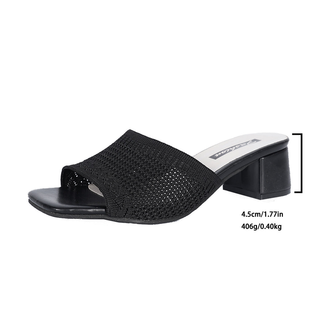 Damen modische Mules mit elegantem Netzdesign und komfortablem Blockabsatz EB