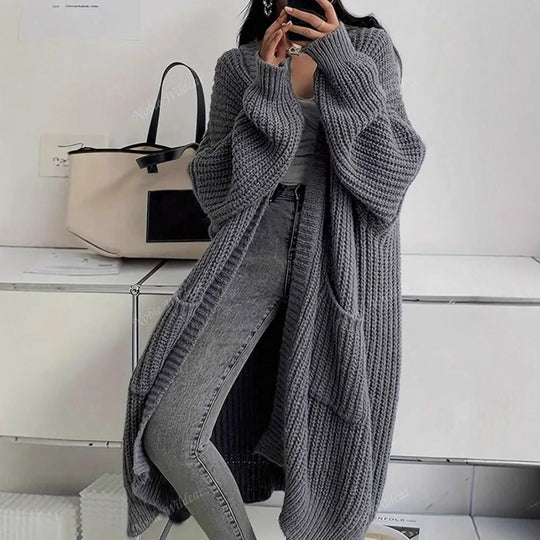 Damen Strickmantel im Oversized-Stil EB