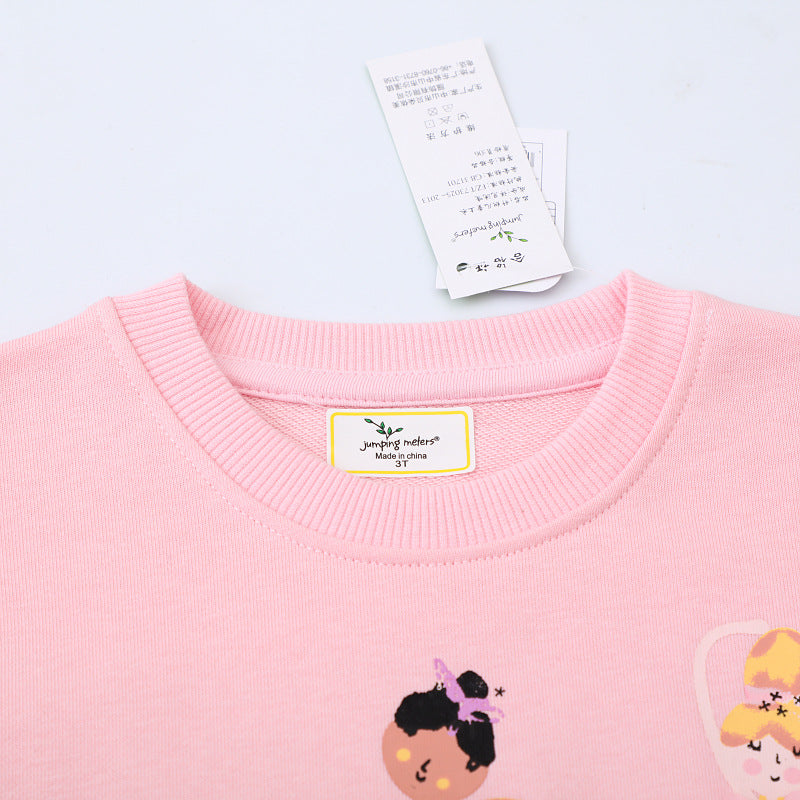 Mädchen Sweatshirt mit Tüllrock und bunten Ballerina-Applikationen EB