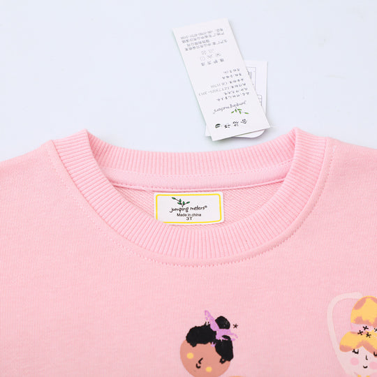 Mädchen Sweatshirt mit Tüllrock und bunten Ballerina-Applikationen EB