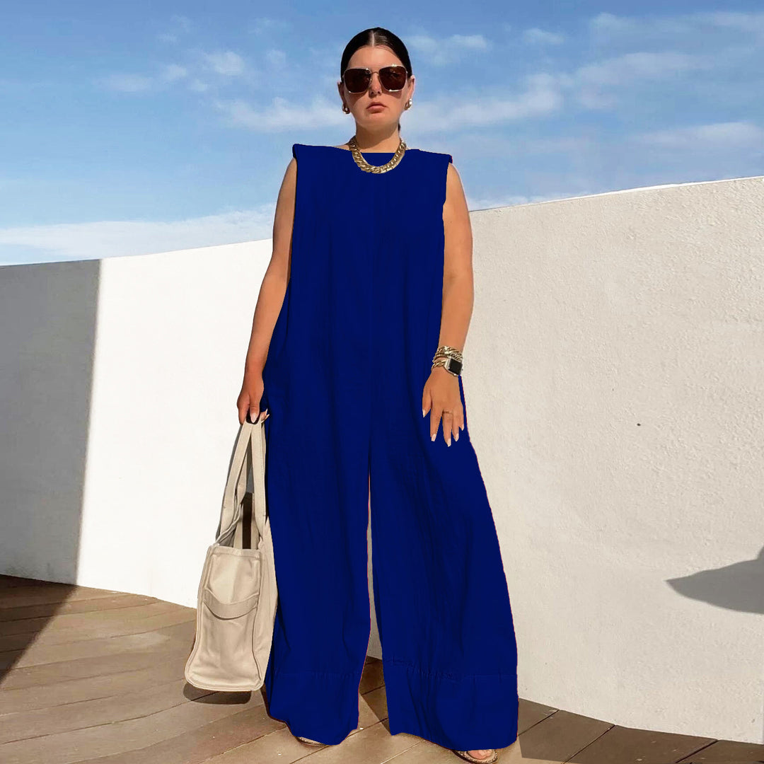 Damen Weit geschnittener Jumpsuit mit Kapuze und tiefer Taille EB