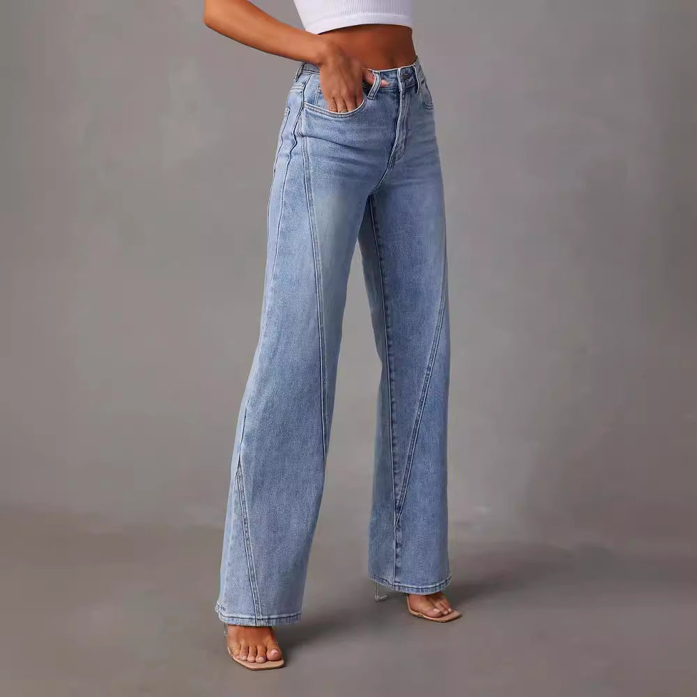 Damen Hochtaillierte Flared Jeans EB