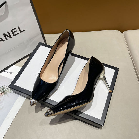 Damen Elegante und schicke High Heels mit glitzerndem Zehen-Detail EB