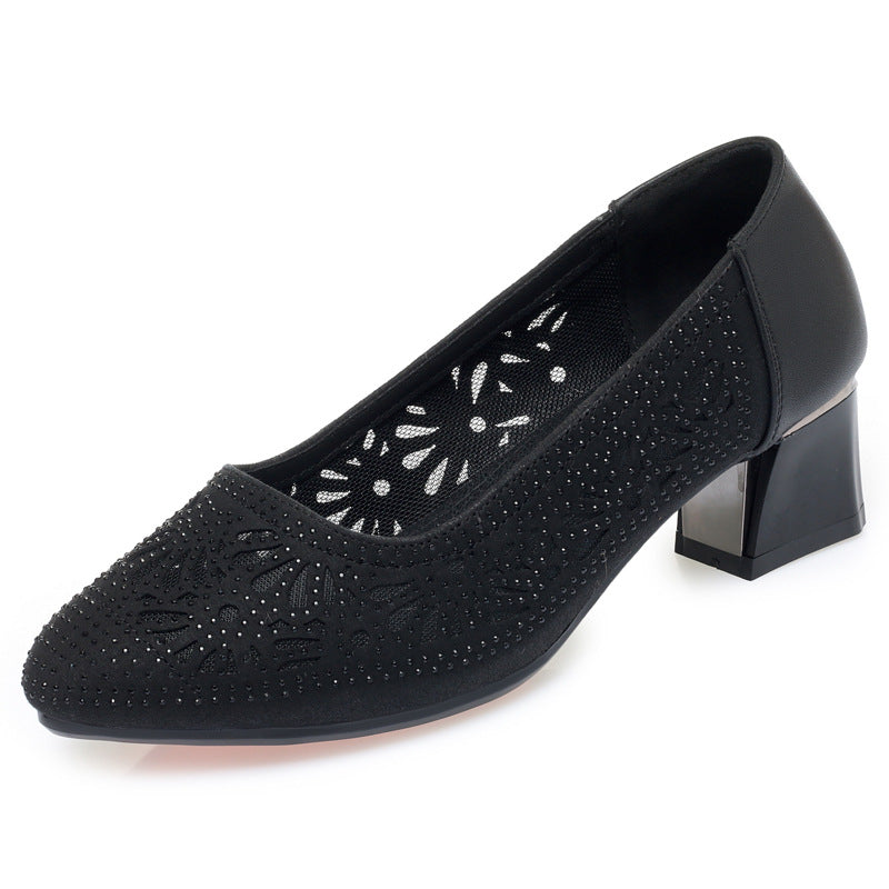 Damen Dekorative Pumps mit funkelnden Strassapplikationen und elegantem Design EB