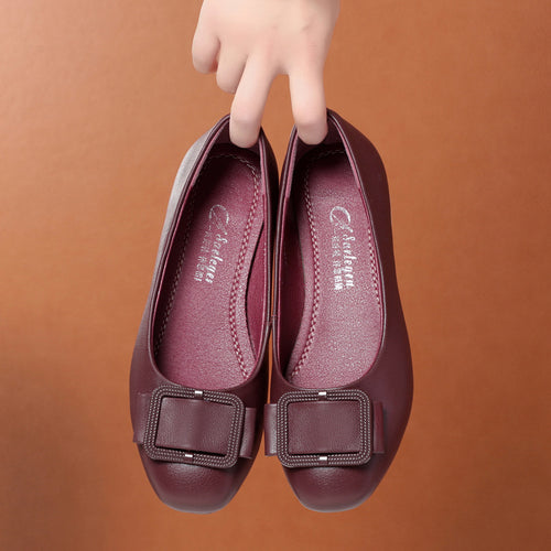 Damen Komfortable und elegante Ballerinas mit modischem Schnallen-Detail EB