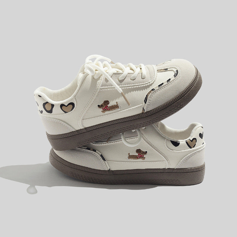 Damen modische Sneakers mit verspieltem Hunde-Design und bequemer Dämpfung EB