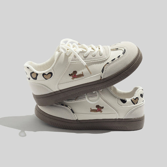 Damen modische Sneakers mit verspieltem Hunde-Design und bequemer Dämpfung EB