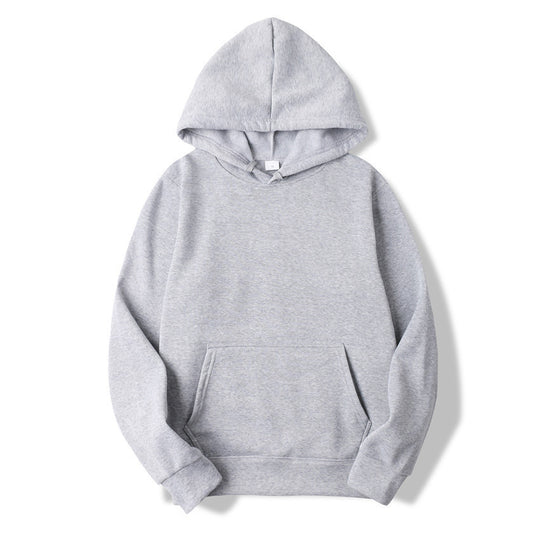 Unisex schlichter Kapuzenpullover mit Kängurutasche, gerippten Bündchen und relaxed Fit EB