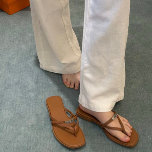 Damen Zehentrenner-Sandalen mit eleganten Riemchen und komfortablem Fußbett EB