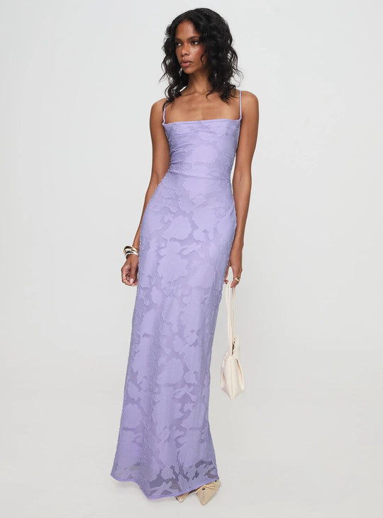 Damen Elegantes Abendkleid mit floralem Spitzenmuster und Spaghettiträgern EB