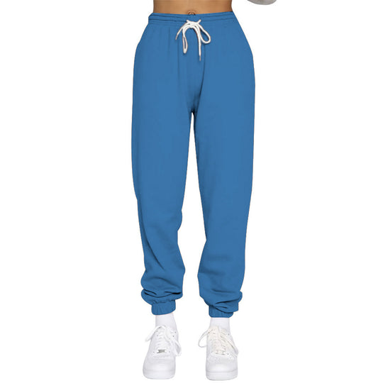 Damen nan High‑Waist Relax-Jogginghose mit elastischem Komfortbund, Kordelzug und gerippten Knöchelbündchen EB
