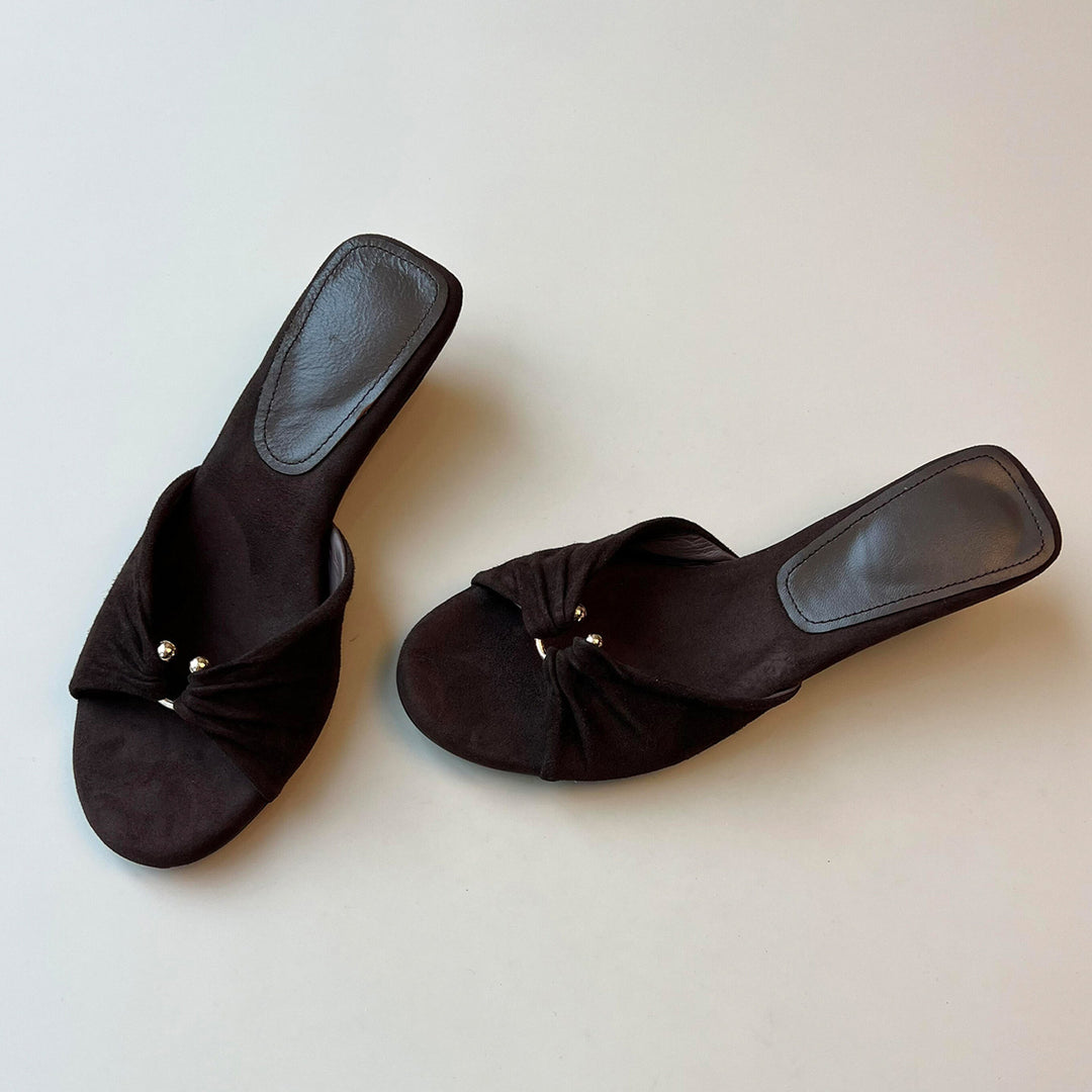 Damen Pantoletten mit elegantem Knoten-Design und komfortabler Fußbettgestaltung EB