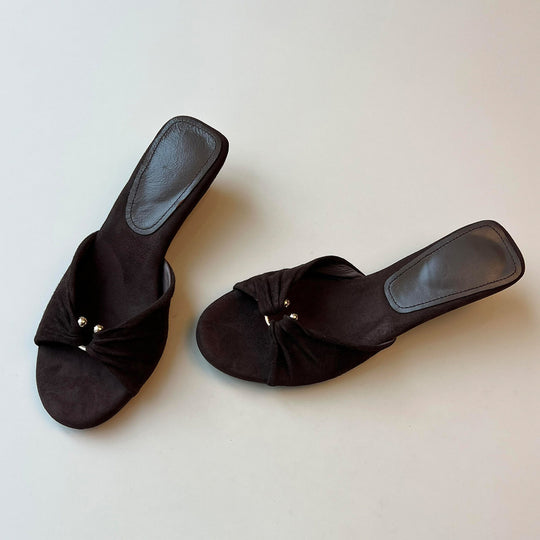 Damen Pantoletten mit elegantem Knoten-Design und komfortabler Fußbettgestaltung EB