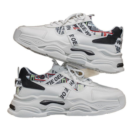 Damen Trendige Chunky Sneakers mit grafischen Designelementen und bequemer Dämpfung EB