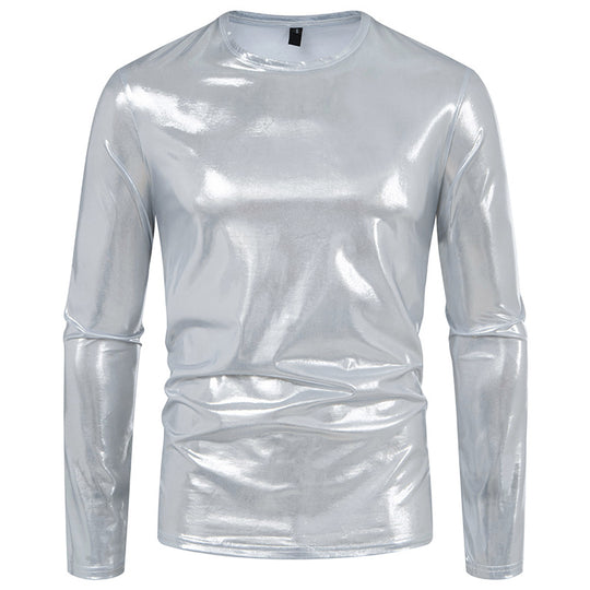 Herren Langarmshirt aus glattem, reflektierendem Material EB