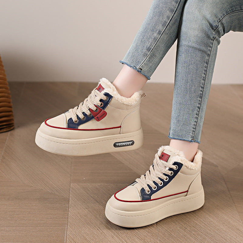 Damen Winterliche High-Top Sneakers mit kuscheligem Innenfutter und dämpfender Sohle EB