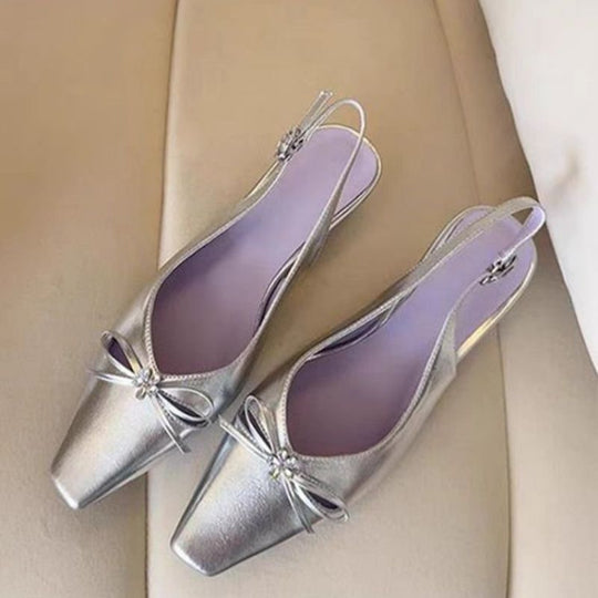 Damen Slingback Ballerinas mit eleganter Schleifenverzierung EB