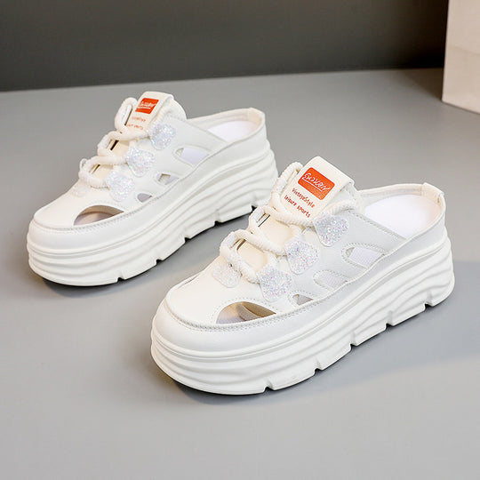 Damen Chunky Slip-On Sneakers mit funkelnden Akzenten und bequemer Dämpfung EB