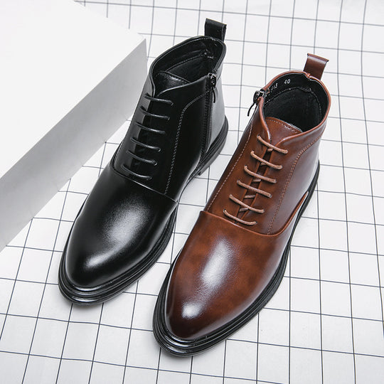 Damen Elegante Schnürstiefel aus hochwertigem Leder EB