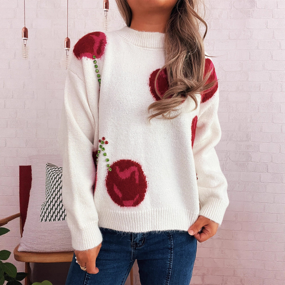 Damen Strickpullover mit kreativem Herzmotiv und weichem Material EB