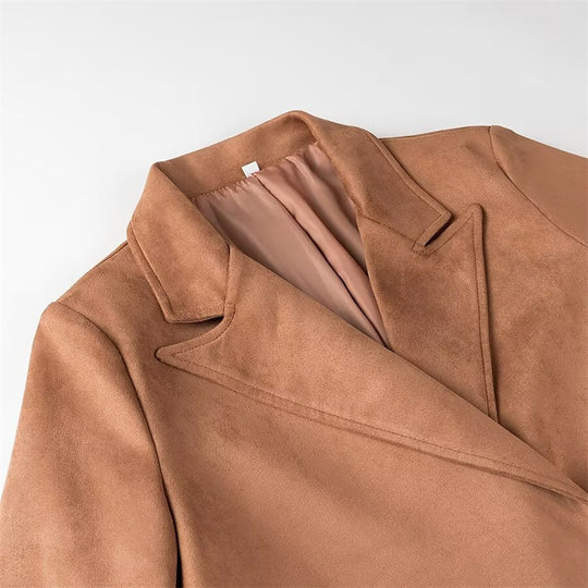 Damen eleganter doppelreiher Wollmantel EB