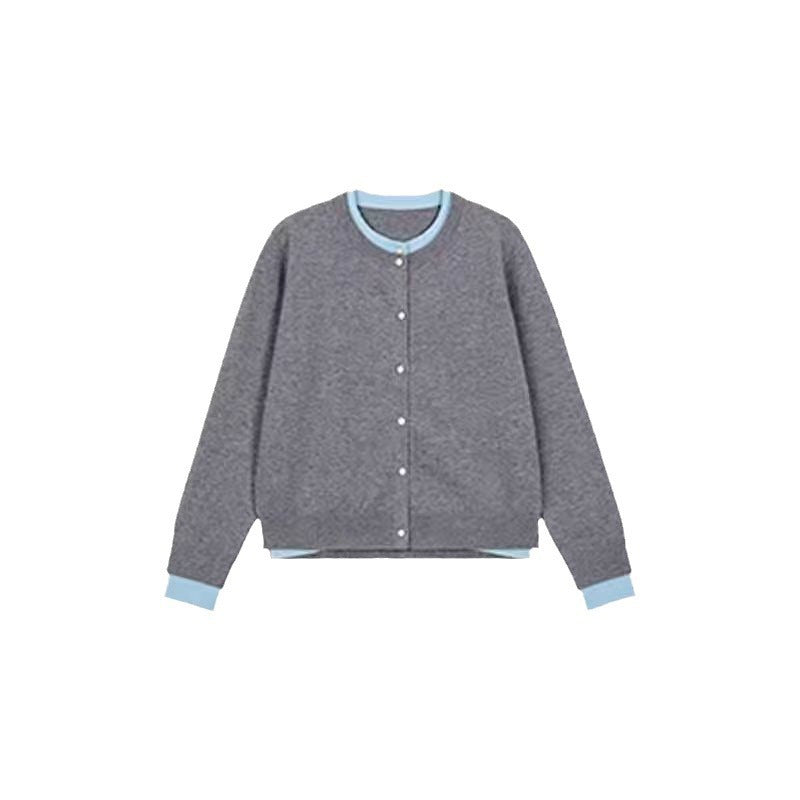 Damen Strickcardigan mit Rundhalsausschnitt und Knopfdetail EB