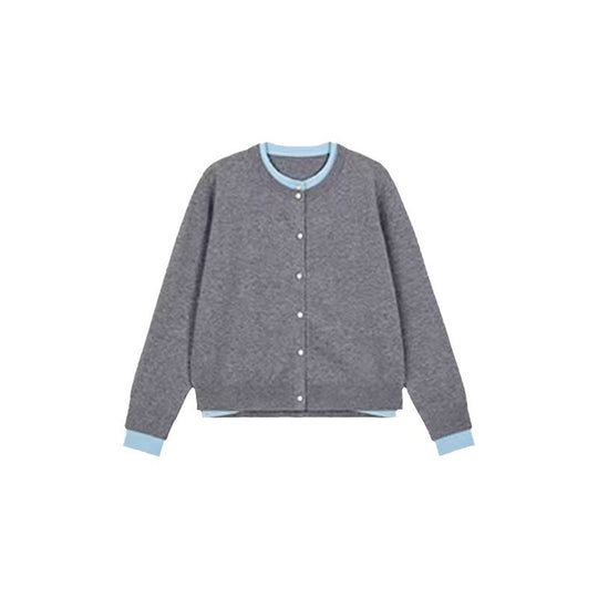 Damen Strickcardigan mit Rundhalsausschnitt und Knopfdetail EB