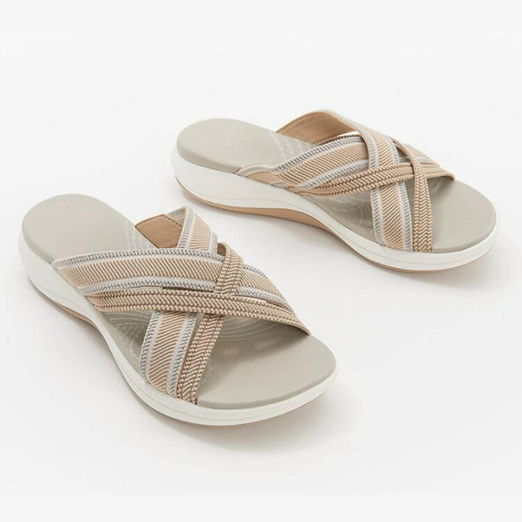 Damen Komfortable Clogs mit elegantem Kreuzband-Design und ergonomischem Fußbett EB