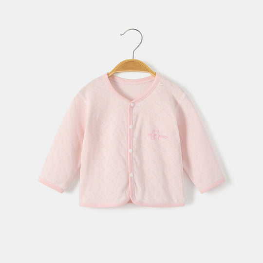 Unisex nan soft organische Baumwolle Snap-Front strukturierte Babystrickjacke mit gesticktem Teddy EB