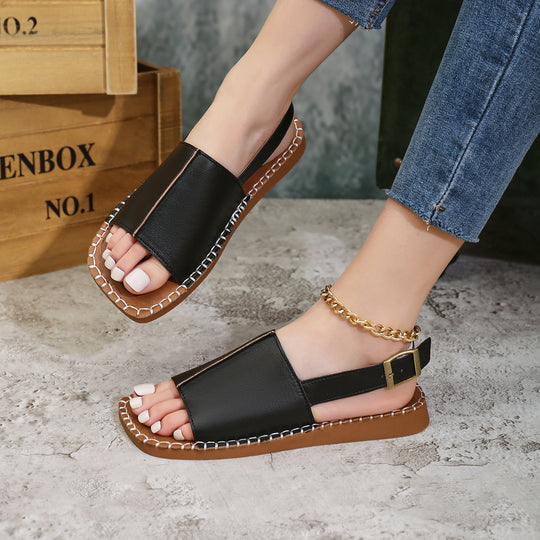 Damen Modische Riemensandalen mit eleganter Schnallenverzierung und gepolsterter Fußbettung EB