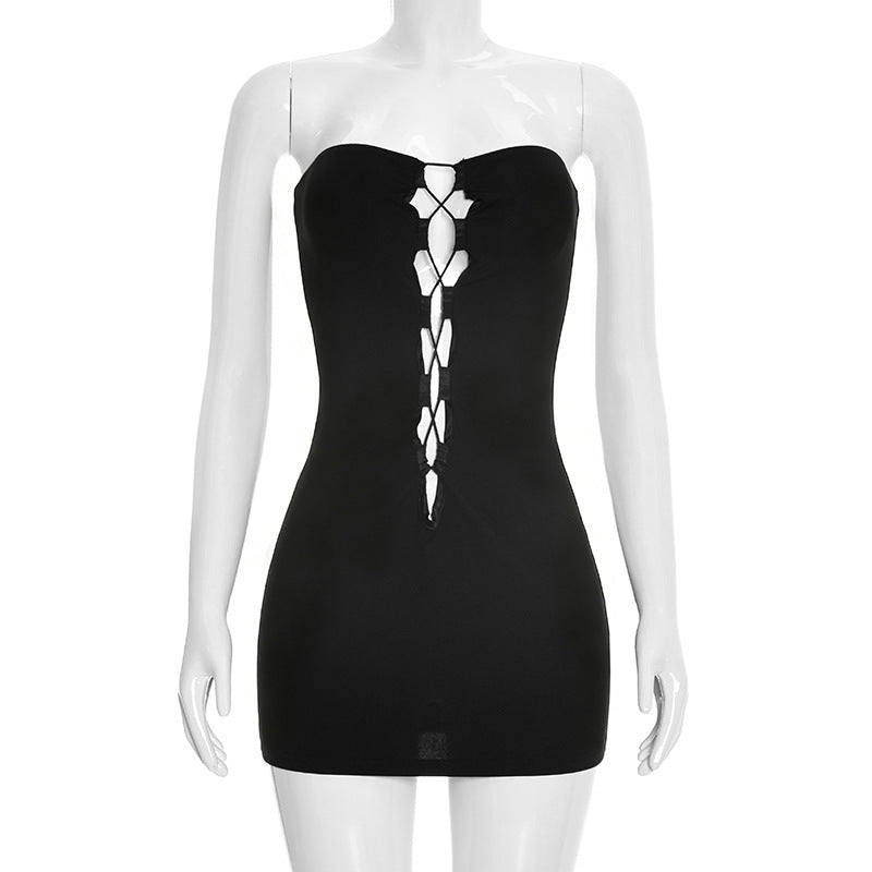 Damen Figurbetontes Wickelkleid mit Rüschendetails EB