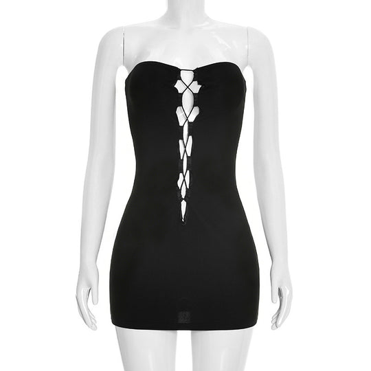 Damen Figurbetontes Wickelkleid mit Rüschendetails EB