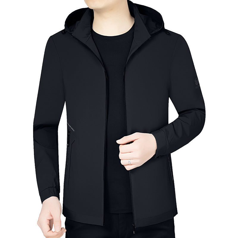 Herren Leichte Kapuzenjacke im urbanen Travel-Style mit Dreiviertelärmeln EB