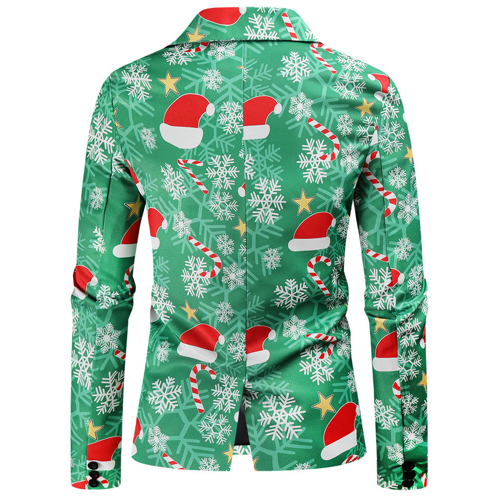Herren Festlicher Blazer mit weihnachtlichem Motiv und modernem Schnitt EB