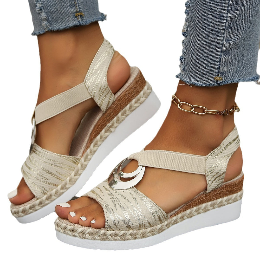 Damen Wedge-Sandaletten mit elegantem Riemendesign und komfortablem Fußbett EB