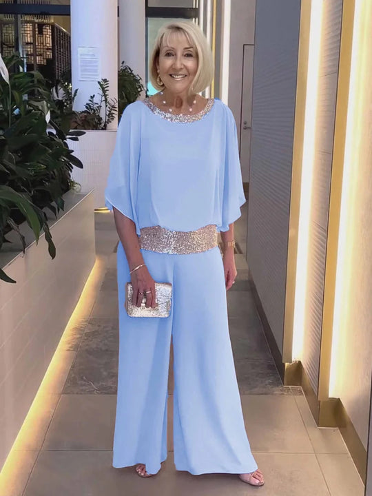 Damen eleganter und luftiger Overall mit glitzerndem Bund EB
