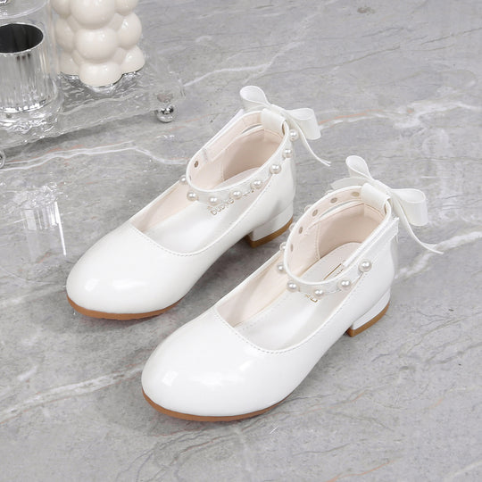 Mädchen Ballerinas mit Perlen- und Schleifenverzierung EB