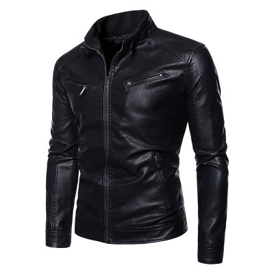Herren jacke mit modernem Stehkragen und innovativen Reißverschlusstaschen EB