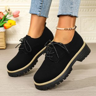 Damen Bequeme Schnürschuhe mit rutschfester Sohle EB