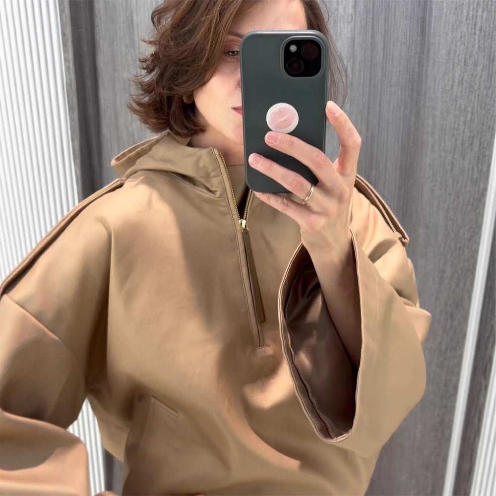 Damen oversized Fleecejacke mit praktischen Taschen EB